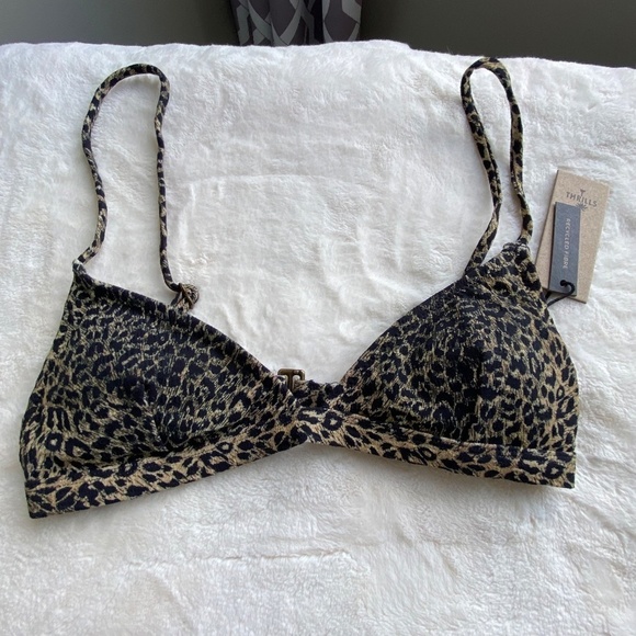 New!Free People Thrills Animal wayward triangle string bikini top 14787 - Picture 6 of 12
